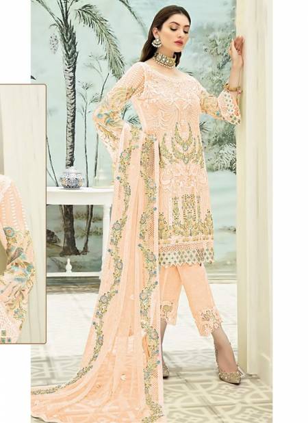Peach Colour RAMSHA R-489 NX Heavy Festive Wear Designer Pakistani Salwar Suit Collection R-489 D